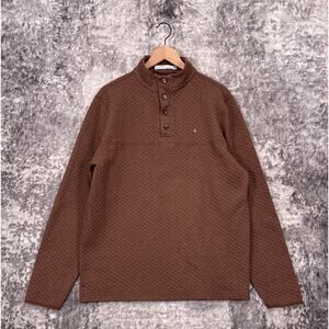 Criquet Quilted Sweater Large Mens Brown Jersey Light Fill Pullover
